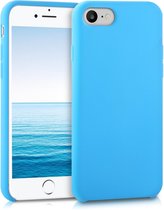 kwmobile telefoonhoesje geschikt voor Apple iPhone SE (2022) / iPhone SE (2020) / iPhone 8 / iPhone 7 - Hoesje met siliconen coating - Smartphone case in lichtblauw