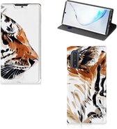 Bookcase Geschikt voor Samsung Galaxy Note 10 Watercolor Tiger