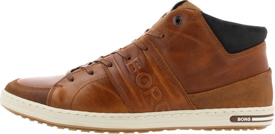 Bjorn Borg Curd Mid M Hoge sneakers - Leren Sneaker - Heren - Cognac - Maat  42 | bol.com