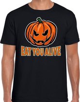 Halloween Eat you alive verkleed t-shirt zwart voor heren L