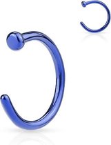 Piercing nez anneau ouvert bleu © LMPiercings