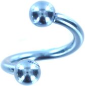 Titanium Geanodiseerd Aqua Twister Balls 1,6 mm x 10 mm ©LMPiercings