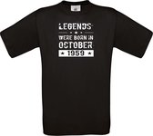 mijncadeautje T-shirt - unisex - Legends were born in - maand en jaartal naar keuze - cadeautip - zwart - maat XL