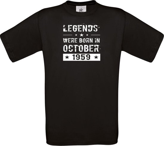 Mijncadeautje T-shirt - unisex - Legends were born in - maand en jaartal naar keuze - cadeautip