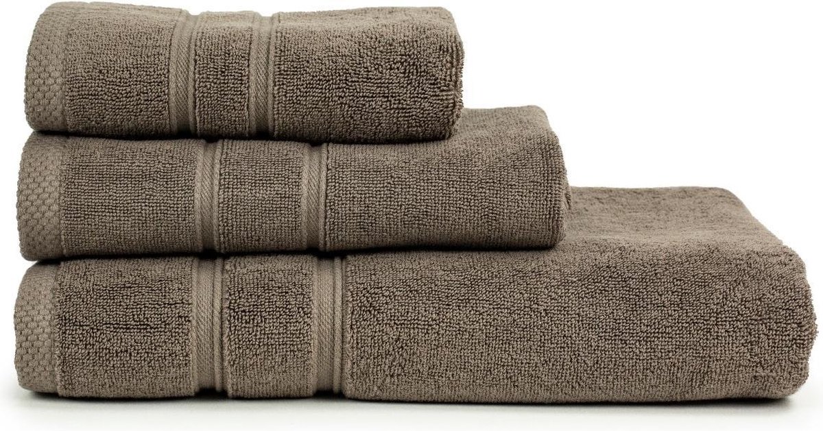The One Voordeel Gastendoekjes UltraDeLuxe Taupe 5 stuks 40x60cm