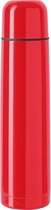 RVS thermosfles/isoleerkan 1 liter rood - Thermoskan/warmhoudkan