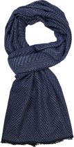 Michaelis heren sjaal - navy blauw - grijs dessin - Maat: One size