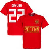 Rusland Dzyuba 22 Team T-Shirt - Rood - XXL