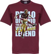 Di Canio Legend T-Shirt - Bordeaux Rood - M
