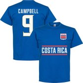 Costa Rica Campbell 9 Team T-Shirt - Blauw - XXXXL