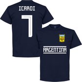 Argentinië Icardi 7 Team T-Shirt - Navy - S