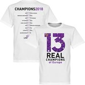 Real Madrid 13 Times Champions League Winners T-Shirt - Wit - XL