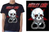 Motley Crue Heren Tshirt -XL- Skull Cuffs 2 Zwart