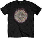 The Beatles Heren Tshirt -XL- Original Pepper Drum Zwart
