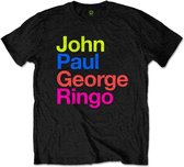 The Beatles Heren Tshirt -L- JPG&R Pepper Suit Colours Zwart