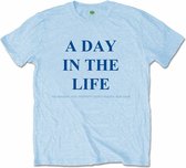 The Beatles Heren Tshirt -XL- A Day In The Life Blauw