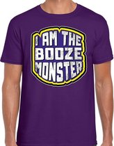 Halloween booze monster verkleed t-shirt paars voor heren M