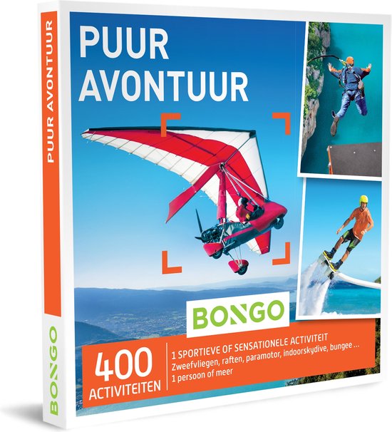 Bongo Bon - Puur Avontuur Cadeaubon - Cadeaukaart cadeau voor man of vrouw | 400 avontuurlijke activiteiten: raften, surfen, bungeesprong en meer