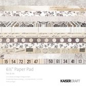 Scrapbook papier - Kaisercraft paper pad 16,5x16,5cm Pen & ink - 1 stuk