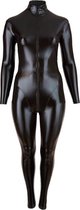 Cottelli Plus Size – Sexy Catsuit met Lange Rits voor Onweerstaanbare Uitstraling en Strakke Rondingen – Maat 3XL - Zwart