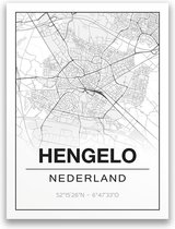 Poster/plattegrond HENGELO - 30x40cm