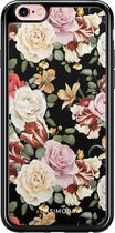 iPhone 6/6s siliconen zwart hoesje - Bloemen flowerpower | Apple iPhone 6/6s case | TPU backcover transparant