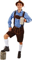 Korte lederhosen donkerbruin suedine - maat 58-60 XL-XXL - Oktoberfest imitatie suede Tiroler bruin heren broek alcantara Tirol lederhose bierfeest