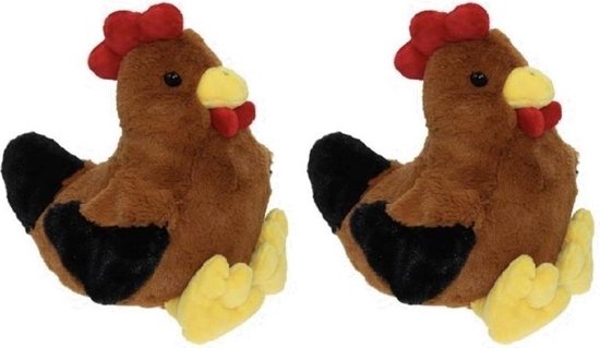 Uitgraving kool Ontwaken 2x Pluche kip/haan knuffel 25 cm speelgoed set - Kippen/hanen  boerderijdieren knuffels... | bol.com