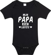 Mijn papa is de liefste tekst baby rompertje zwart jongens en meisjes - Kraamcadeau - Babykleding 68 (4-6 maanden)