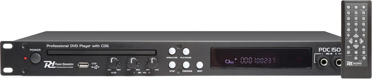Power Dynamics PDC150 19'' DVD speler met CD+G en USB