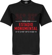 River Plate Estadio Monumental Coördinaten T-Shirt - Zwart - XS