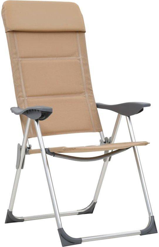 Verstelbare campingstoelen Creme Beige 2 STUKS campingstoelen (INCL... |