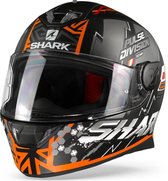 Shark Skwal 2 Noxxys Mat Zwart Oranje Zilver KOS Integraalhelm - Motorhelm -  Maat M