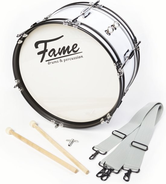 Fame Junior Marching BassDrum 16"x7 incl. Strap and Beaters - Marching ...
