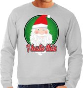 Foute Kersttrui / sweater - I hate this - grijs voor heren - kerstkleding / kerst outfit XL (54)