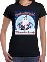 Fout Friesland Kerst t-shirt / shirt - Christmas in Fryslan we know how to party - zwart voor dames - kerstkleding / kerst outfit S