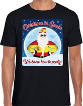 Fout Spanje Kerst t-shirt / shirt - Christmas in Spain we know how to party - zwart voor heren - kerstkleding / kerst outfit XL (54)