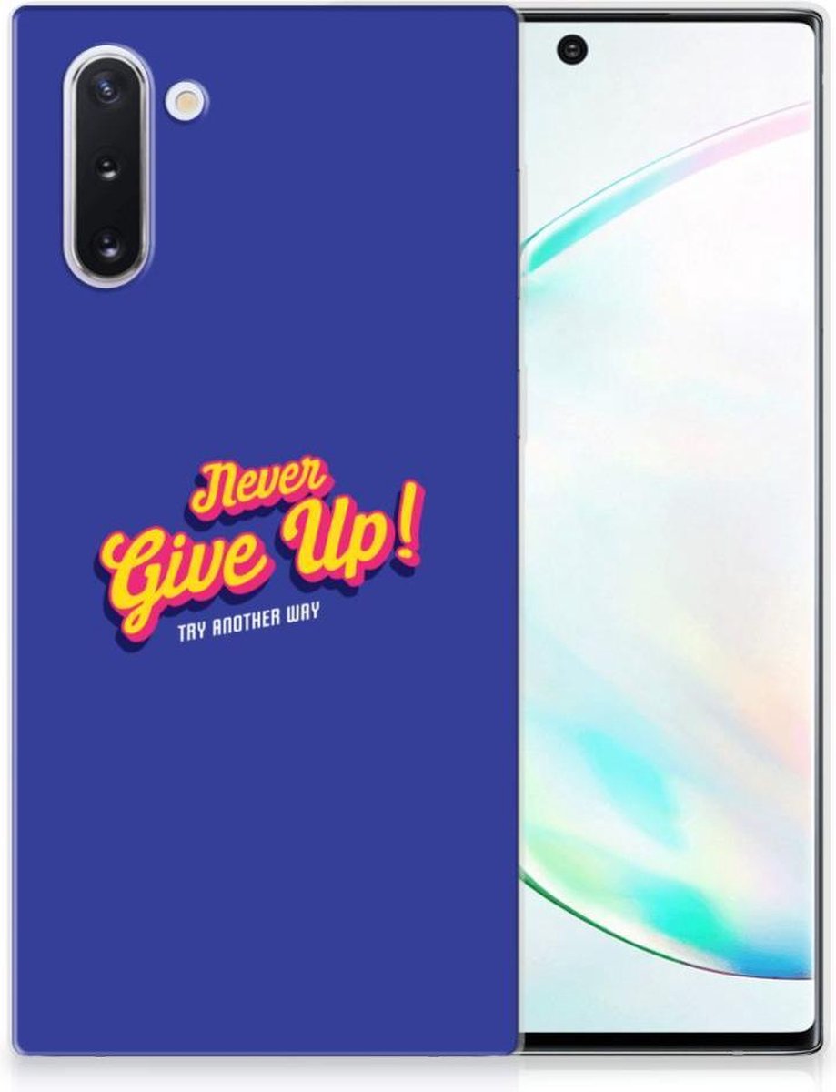 Samsung Galaxy Note 10 Siliconen hoesje met naam Never Give Up