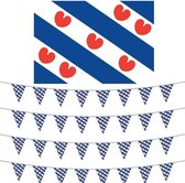 Friesland decoratie pakket met Friese vlag en 4 vlaggenlijnen - Elfstedentoch/ Friesland versiering