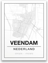 Poster/plattegrond VEENDAM - A4