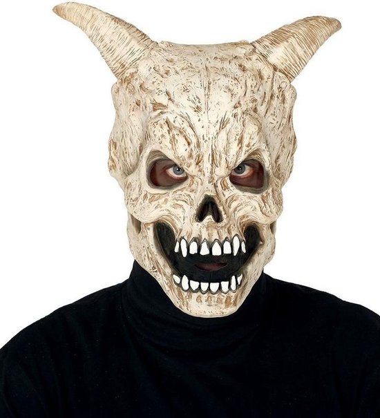Het beste Midden limoen Duivel schedel met hoorns horror masker van latex - Halloween verkleed  maskers - Enge... | bol.com
