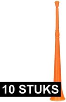 10x Oranje vuvuzela grote blaastoeter 48 cm - Oranje feesttoeters