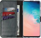 Samsung Galaxy S10 Hoesje met Pasjeshouder - Selencia Echt Lederen Booktype - Groen