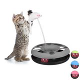 relaxdays kattenspeelgoed muis - cat toy - kattenspeeltje - speelgoed voor kat springveer grijs