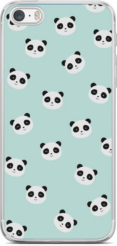 iPhone 5/5S/SE siliconen hoesje - Panda print | bol.com