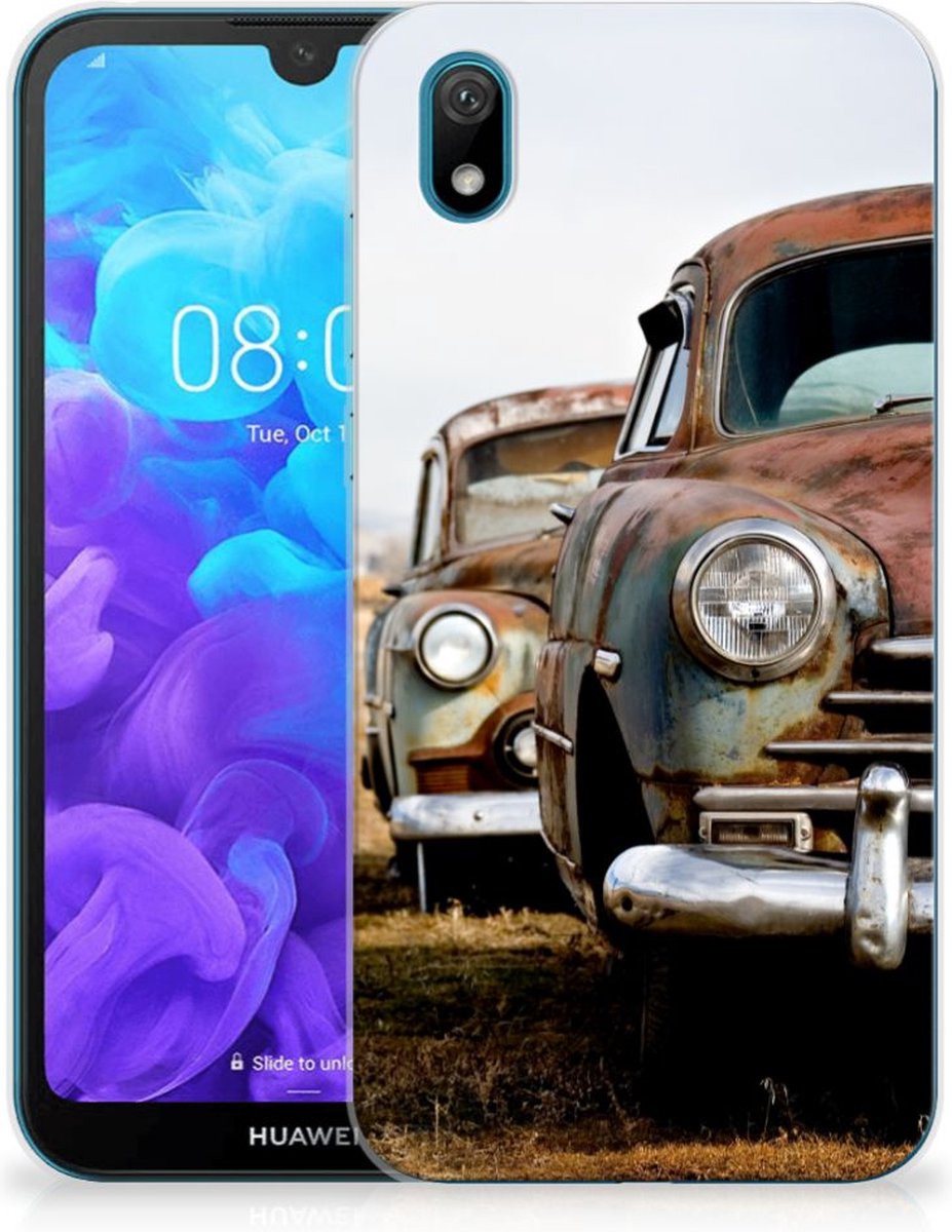 Huawei Y5 (2019) Siliconen Hoesje met foto Vintage Auto