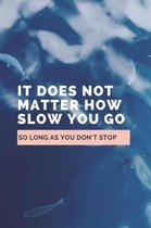 It Does Not Matter How Slow You Go So Long As You Don't Stop