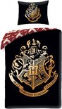 Harry Potter Hogwarts Dekbedovertrek - Eenpersoons - 140x200 cm - Zwart