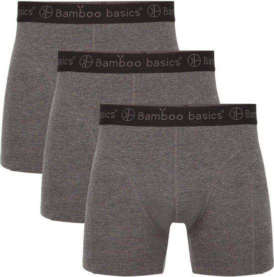 Comfortabel & Zijdezacht Bamboo Basics Rico - Bamboe Boxershorts Heren (Multipack 3 stuks) - Onderbroek - Ondergoed - Grijs - XL