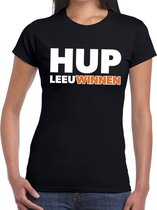 Nederland supporter t-shirt Hup LeeuWinnen zwart dames - landen kleding L